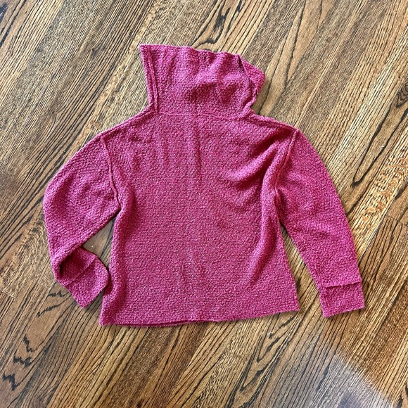 Chelsea & Violet Girls Drop Shoulder Turtleneck Sweater, Berry Color - Picture 4 of 5